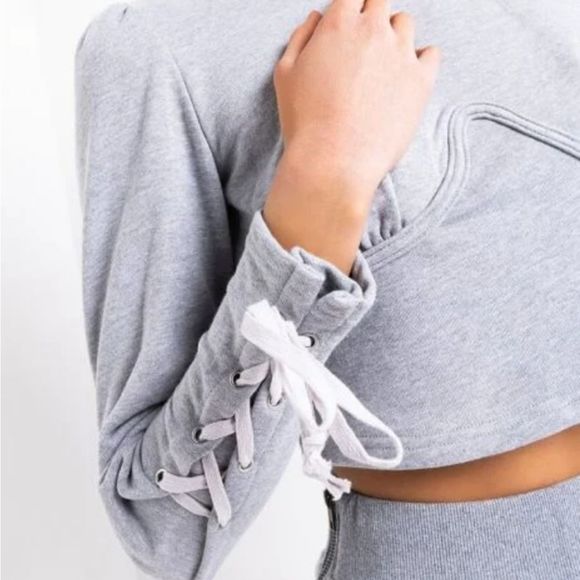"Cropped, Sweat Shirt" - Picture 3 of 6